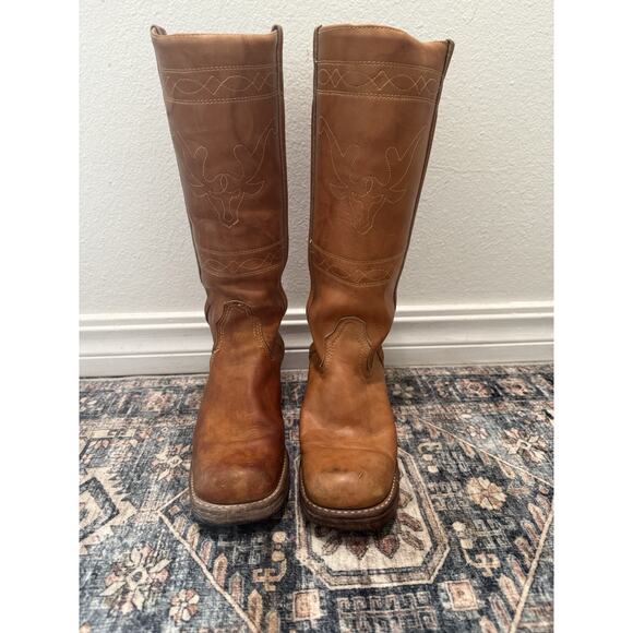 Frye Brown Leather Heeled Boots - Picture 2 of 11